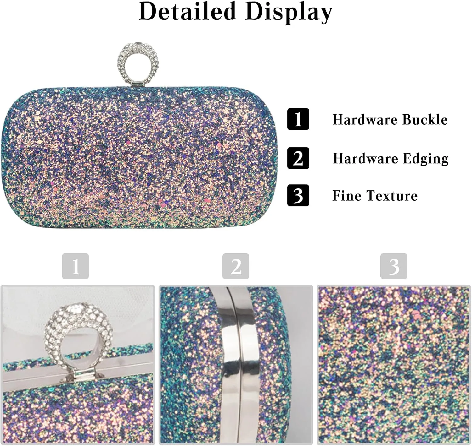 Women Clutch Bag Sequin Evening Bag Ladies Sparkly Handbag Bridal Wedding Purse Glitter Shoulder Bag