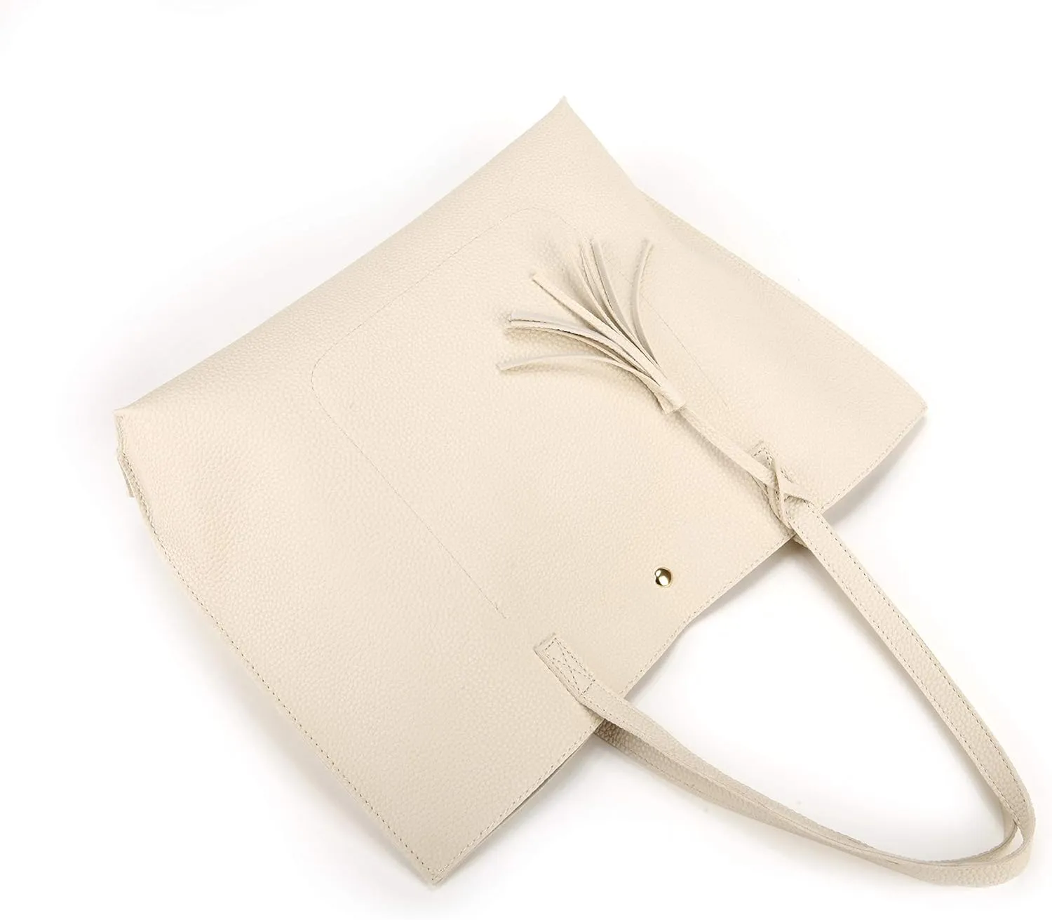 Women Tote Bags Top Handle Satchel Handbags PU Faux Leather Tote Bag with Tassel Shoulder Purse