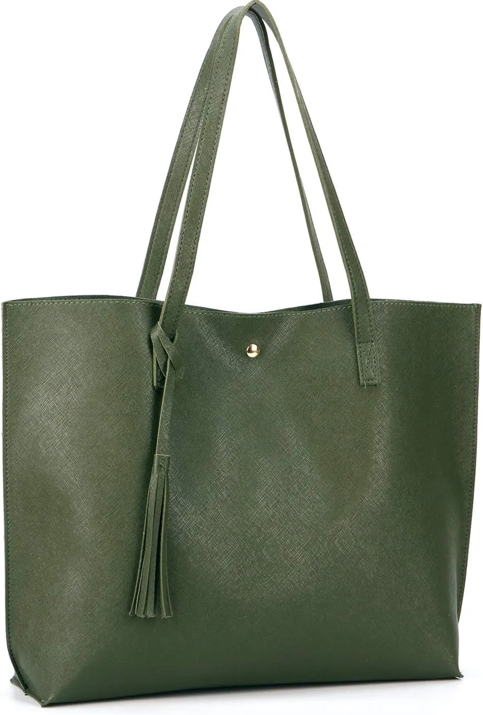 Women Tote Bags Top Handle Satchel Handbags PU Faux Leather Tote Bag with Tassel Shoulder Purse