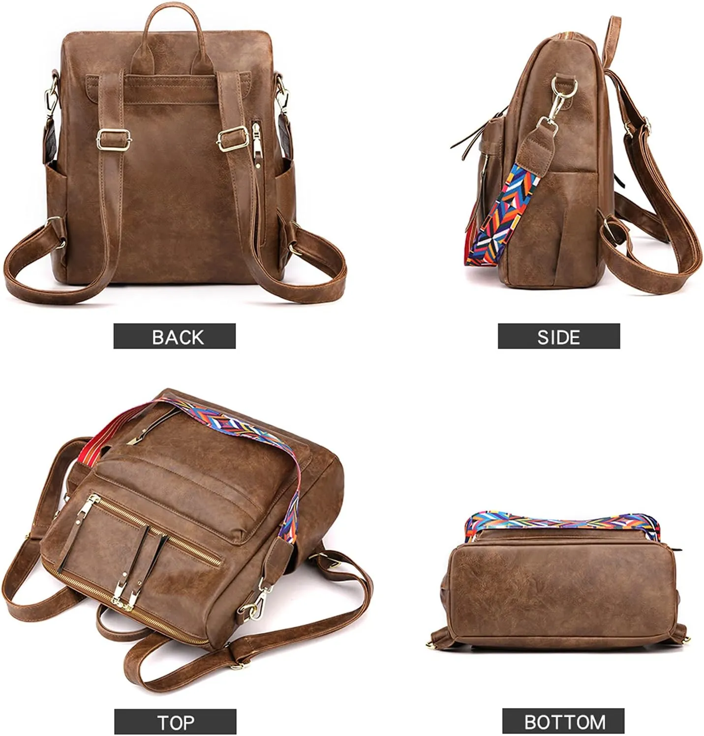 Women's Fashion Backpack Purse Multipurpose Design Convertible Satchel Handbags Shoulder Bag Travel bag