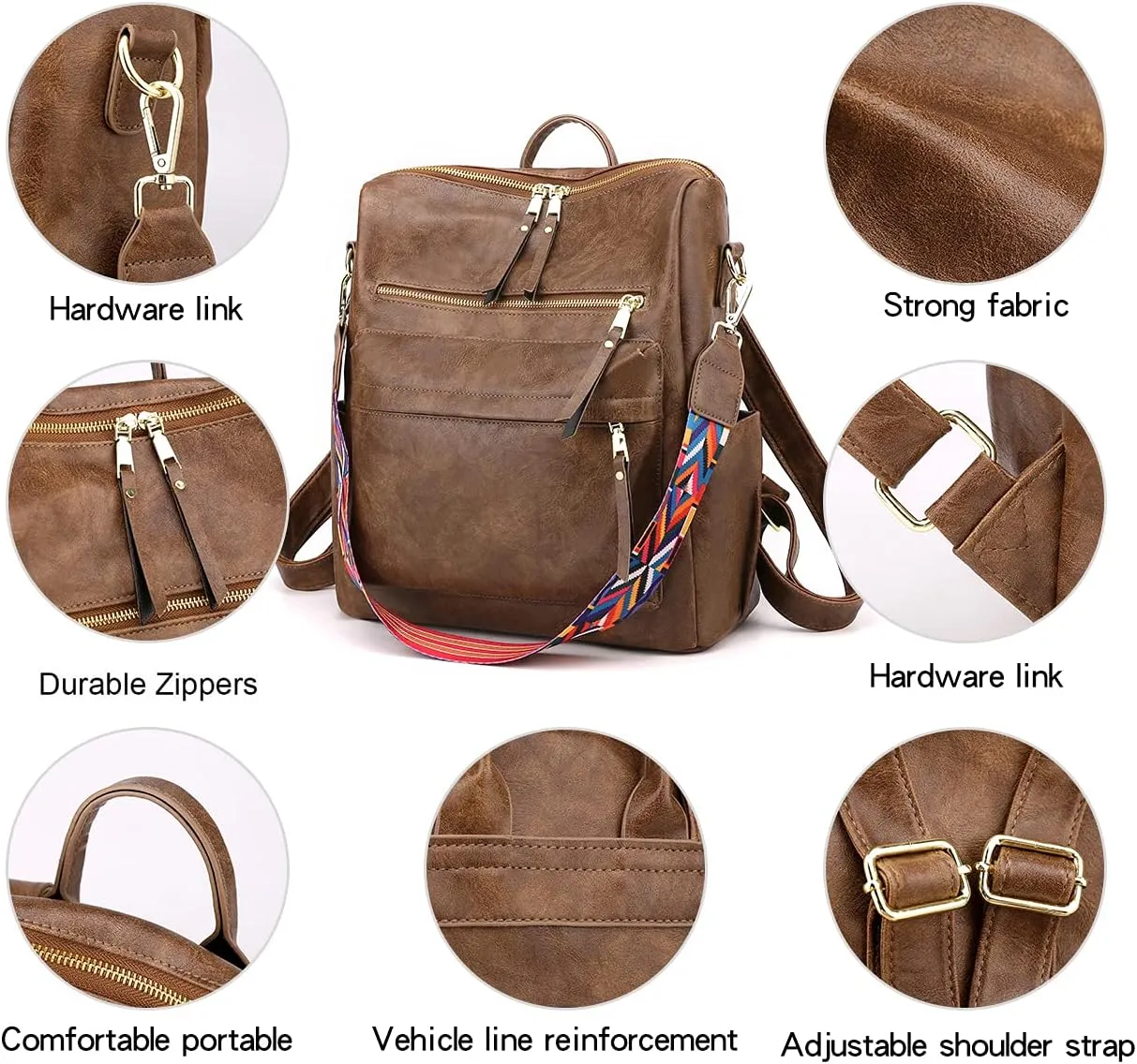 Women's Fashion Backpack Purse Multipurpose Design Convertible Satchel Handbags Shoulder Bag Travel bag