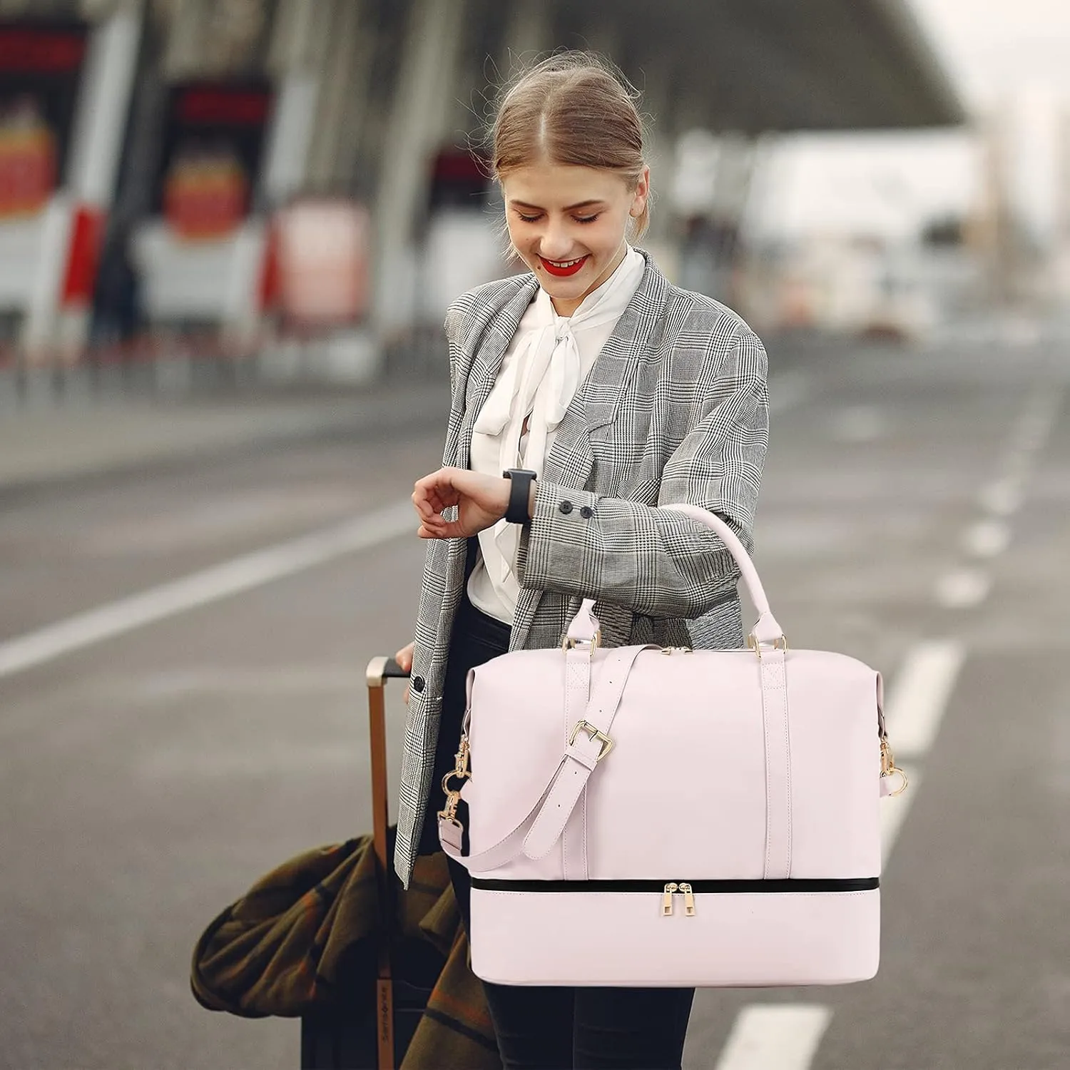 Womens Travel Weekender Bag Canvas Carry on Overnight Tote Luggage Duffel Beach Bags
