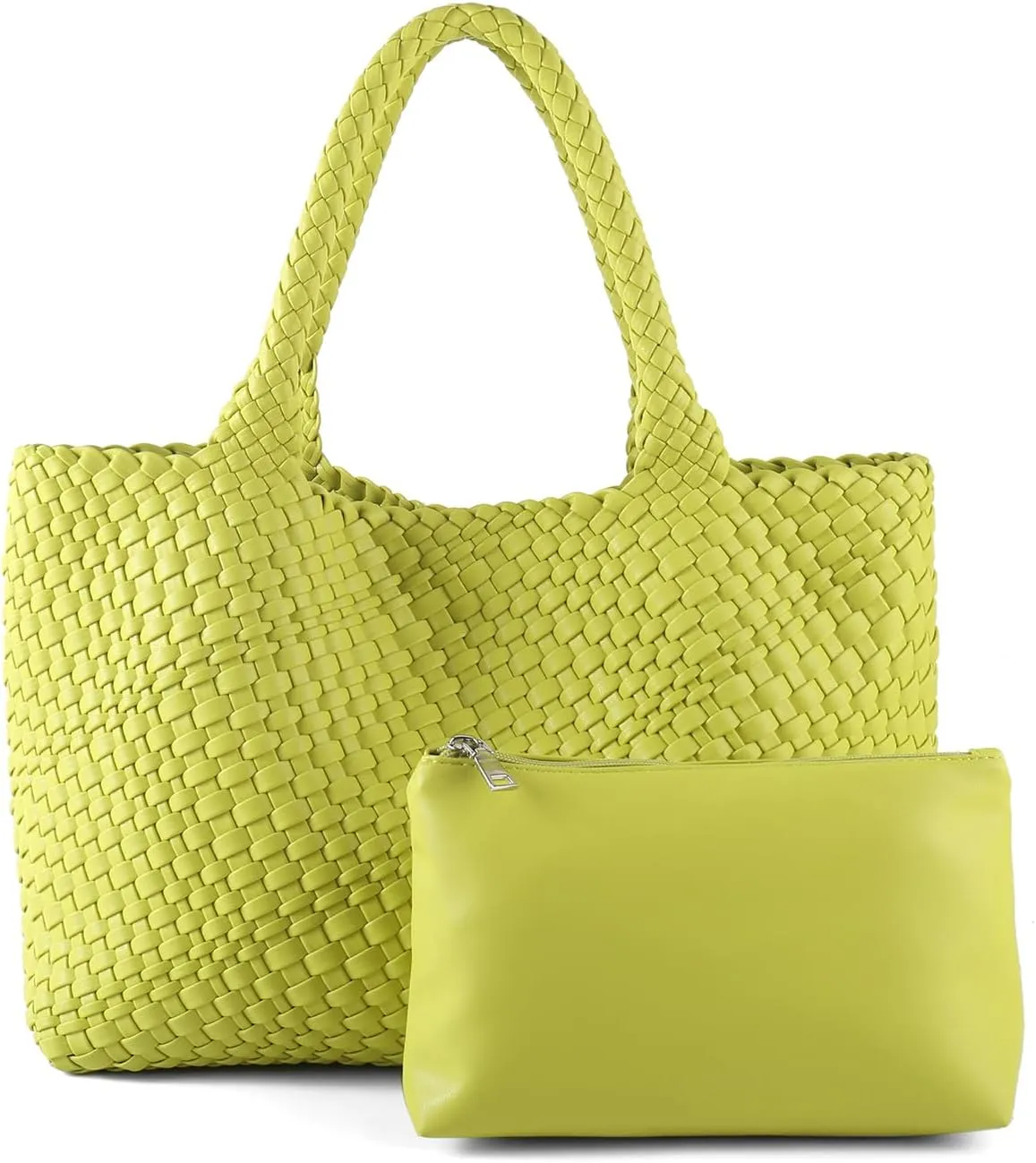 Woven Bag for WomenVegan Leather Handwoven Tote Bags with Purse Shopper Bag Large Shoulder bag
