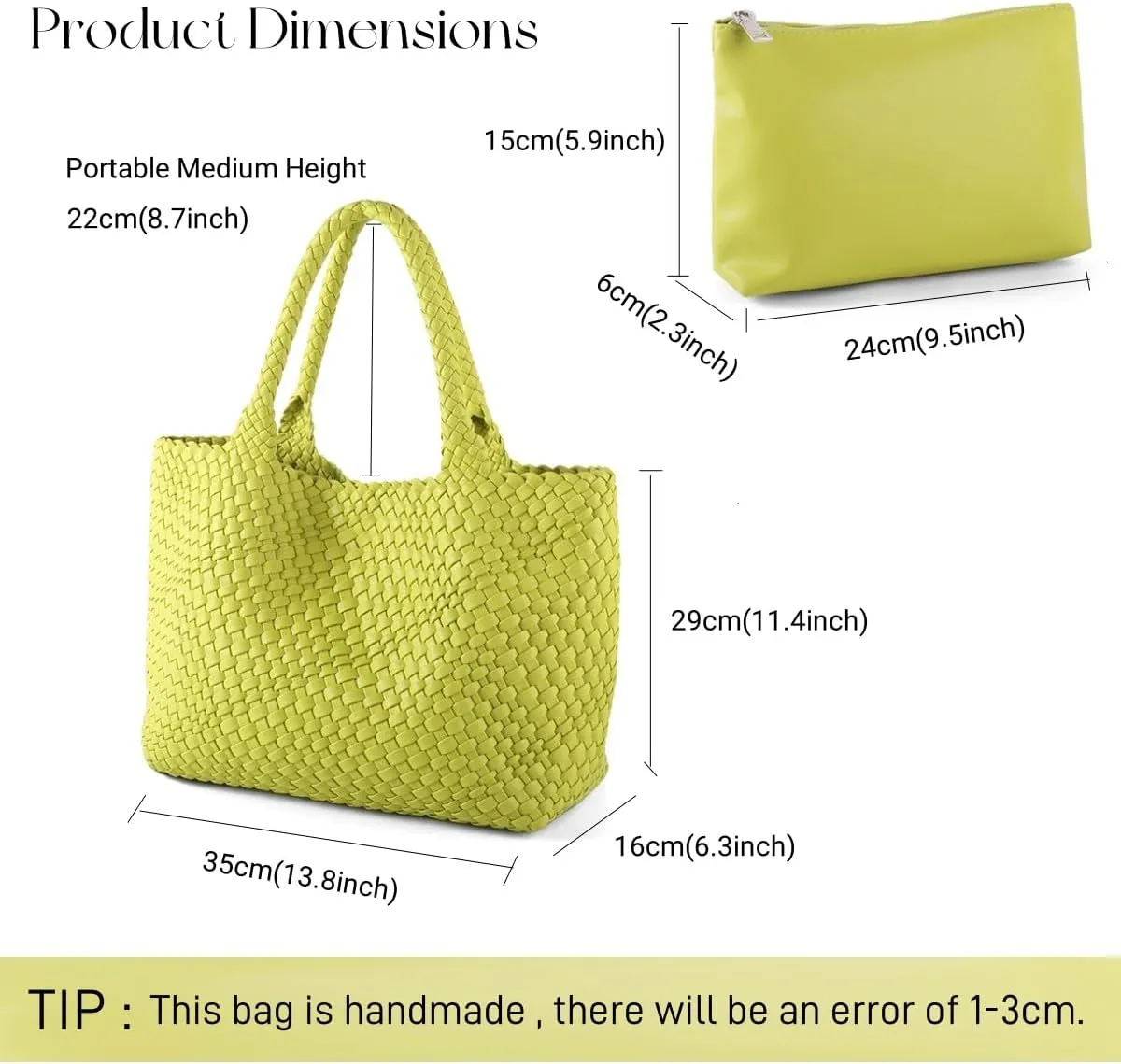 Woven Bag for WomenVegan Leather Handwoven Tote Bags with Purse Shopper Bag Large Shoulder bag