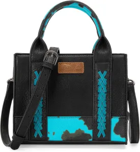 Wrangler Mini Tote Bag for Women Cow Print Western Crossbody Purse