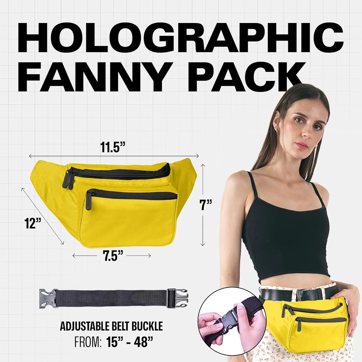 Yellow Fanny Pack Belt Bag I Mens Fanny Packs for Women Fashionable - Crossbody Bag Bum bag Waist Bag Waist Pack - Hands Free for Hiking, Running, Travel, Waterproof and more