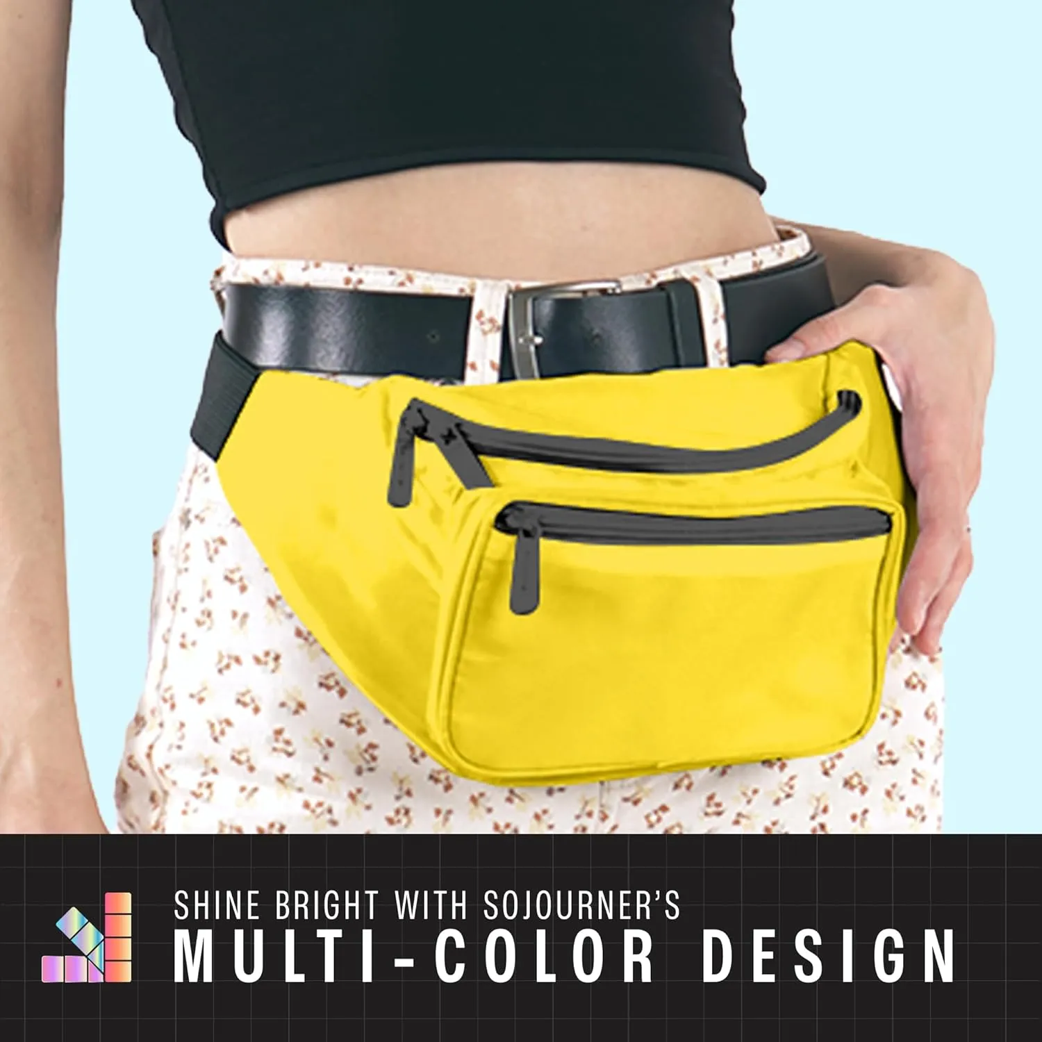 Yellow Fanny Pack Belt Bag I Mens Fanny Packs for Women Fashionable - Crossbody Bag Bum bag Waist Bag Waist Pack - Hands Free for Hiking, Running, Travel, Waterproof and more